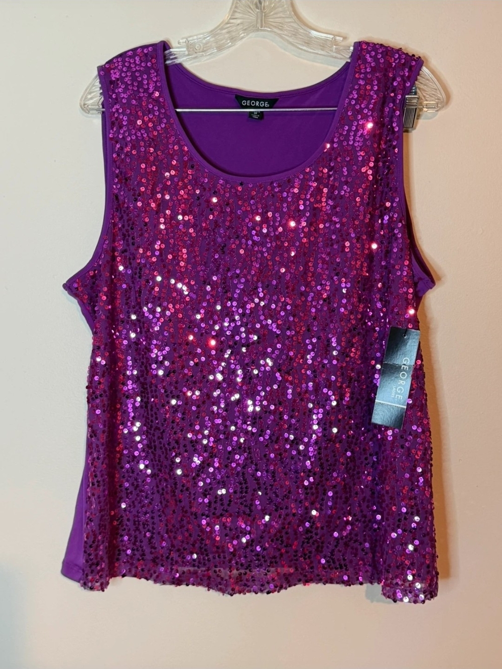 George Purple Sequin Tank Top